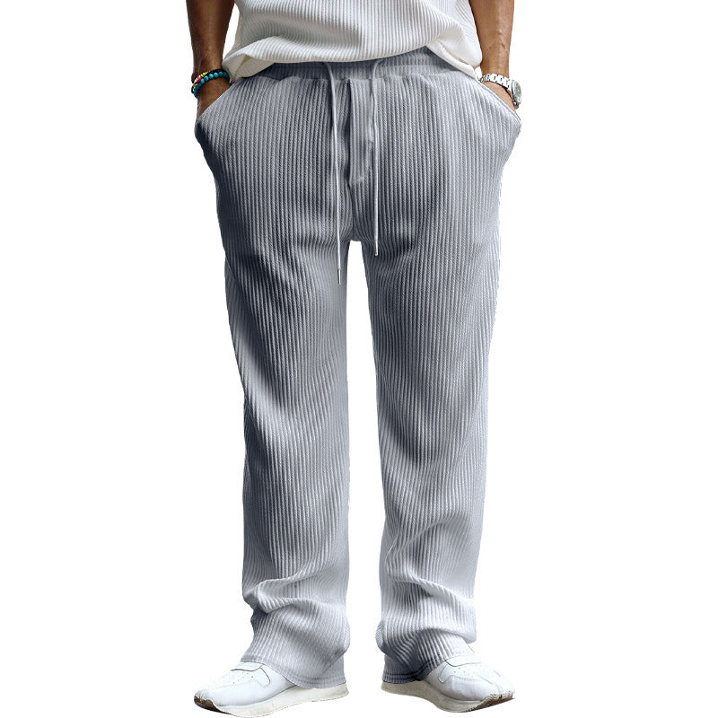 Herren lässige Freizeithose mit elastischem Bund und gepunktetem Textilmuster EB