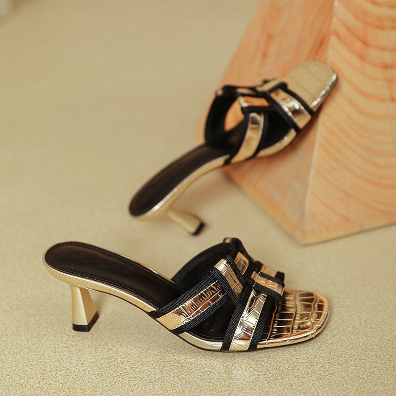 Damen Glamouröse Plateau-Sandalen mit elegantem Riemendesign EB