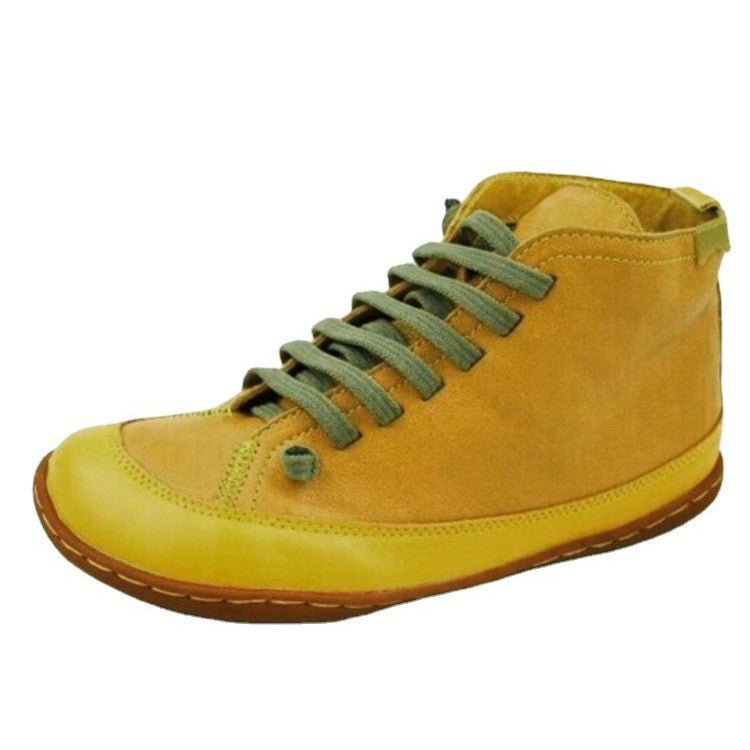 Damen Schnürstiefel mit modischer Textil-Oberfläche und rutschfester Sohle EB