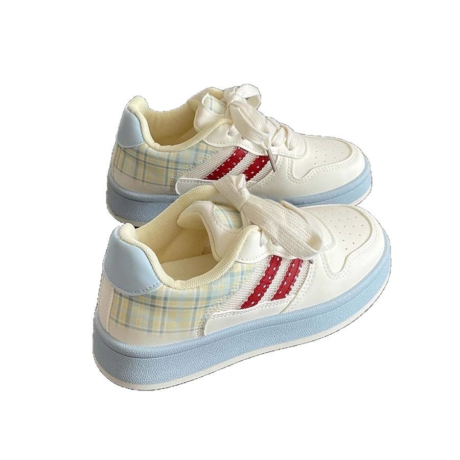 Damen Modischer Sneaker mit verspieltem Karomuster EB