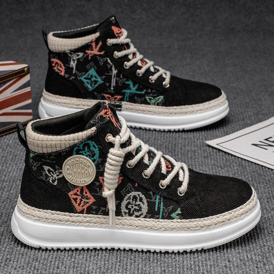 Damen Hohe Sneakers mit gesticktem Design und flexibler Sohle EB