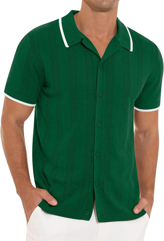Herren Kurzarmpoloshirt mit strukturiertem Design EB