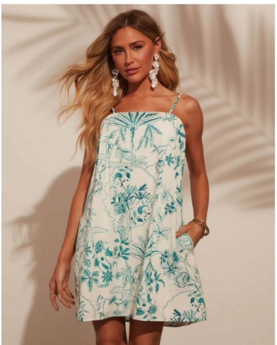 Damen Sommerkleid mit verführerischem floralem Design und praktischen Taschen EB