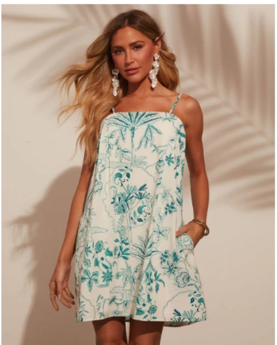 Damen Sommerkleid mit verführerischem floralem Design und praktischen Taschen EB