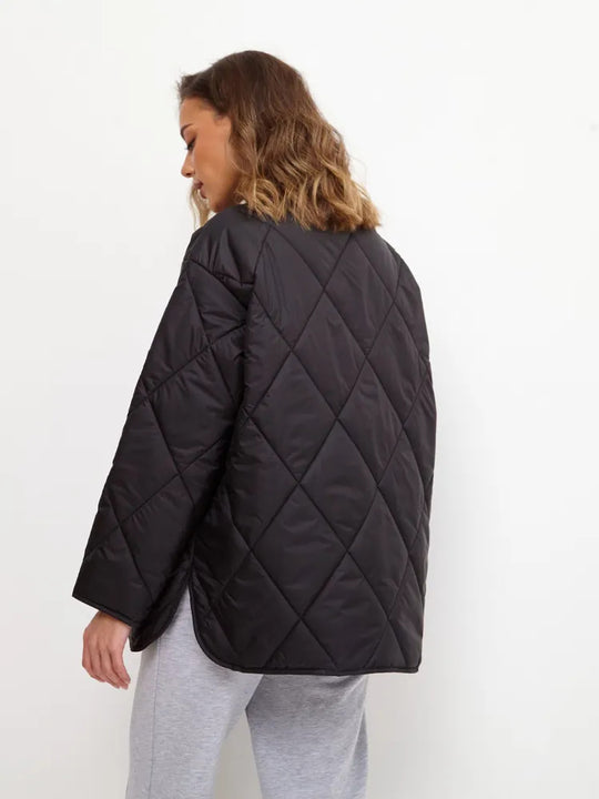 Damen gesteppte Freizeitjacke mit hoch geschlossenem Kragen und modischem Schnitt EB