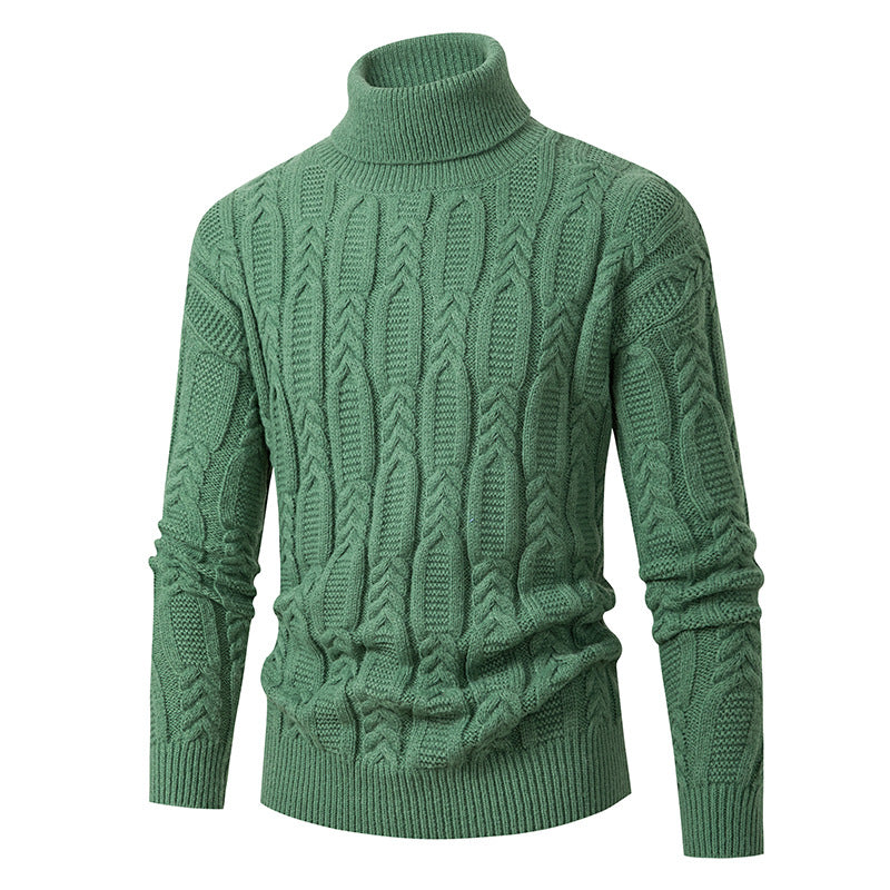 Herren Hochwertiger Rollkragenpullover mit Strukturmuster EB