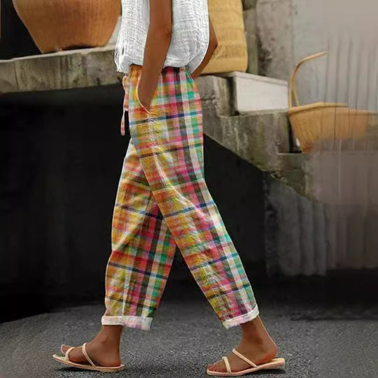 Damen Bequeme Karottenhose aus leichtem Material Heidi-Mode