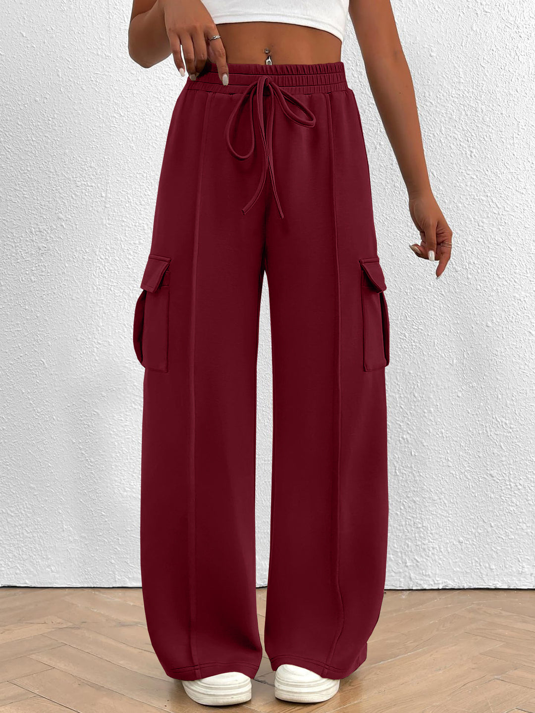 Damen Cargo-Hose mit weitem Schnitt und elastischem Bund EB