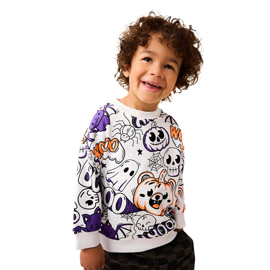 Jungen Sweatshirt mit fröhlichem Halloween-Motiv EB