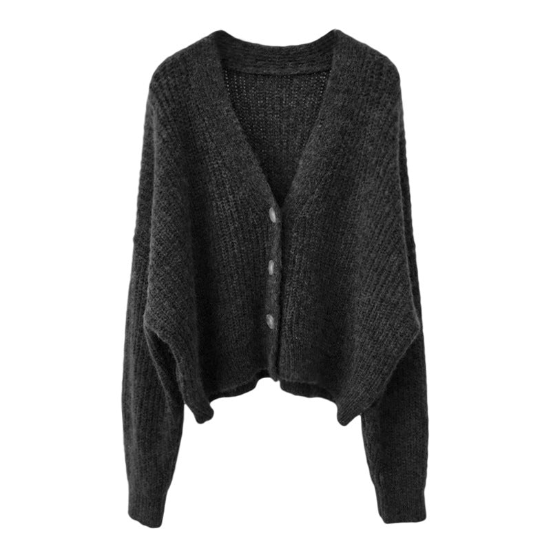 Damen Strickjacke mit V-Ausschnitt und hochwertigen Knopfdetails EB