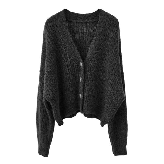 Damen Strickjacke mit V-Ausschnitt und hochwertigen Knopfdetails EB
