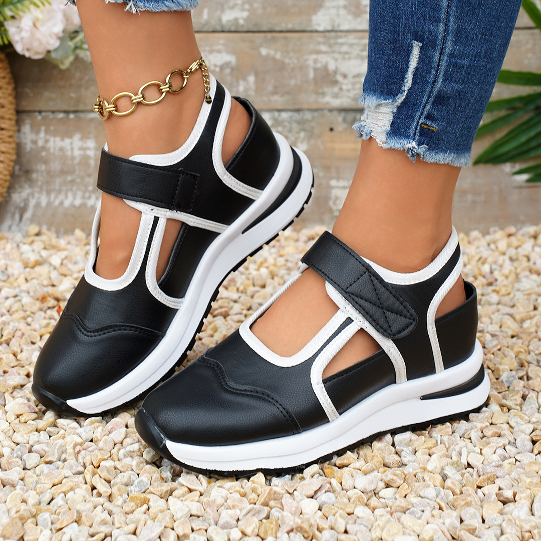 Damen sportliche Freizeitschuhe mit verstellbarem Klettverschluss EB