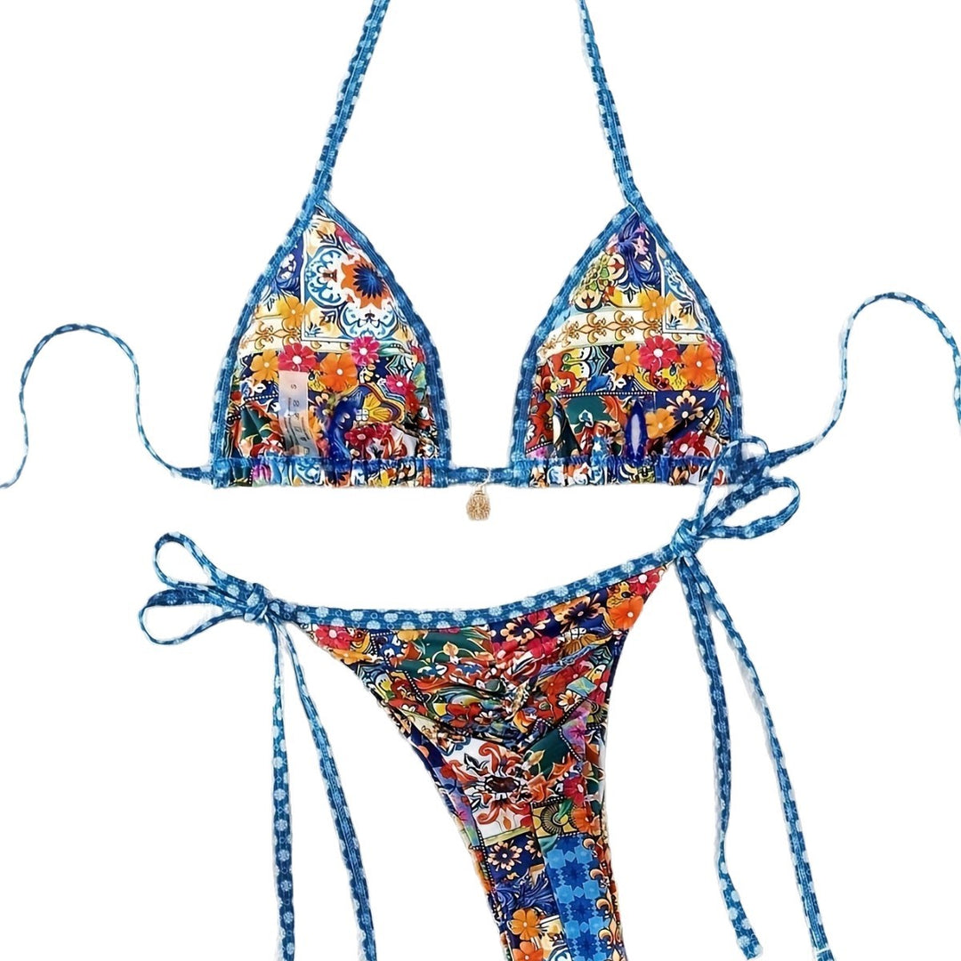 Damen Triangel-Bikini-Set mit floralem Muster EB