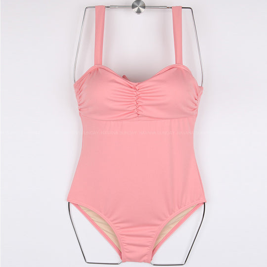 Damen Einteiler Badeanzug mit elegantem Rüschendesign und verstellbaren Trägern EB