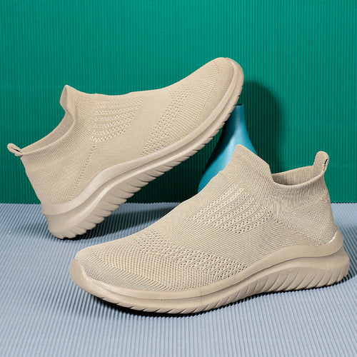 Damen Atmungsaktive Slip-On Sneakers mit flexiblem Strickoberteil EB