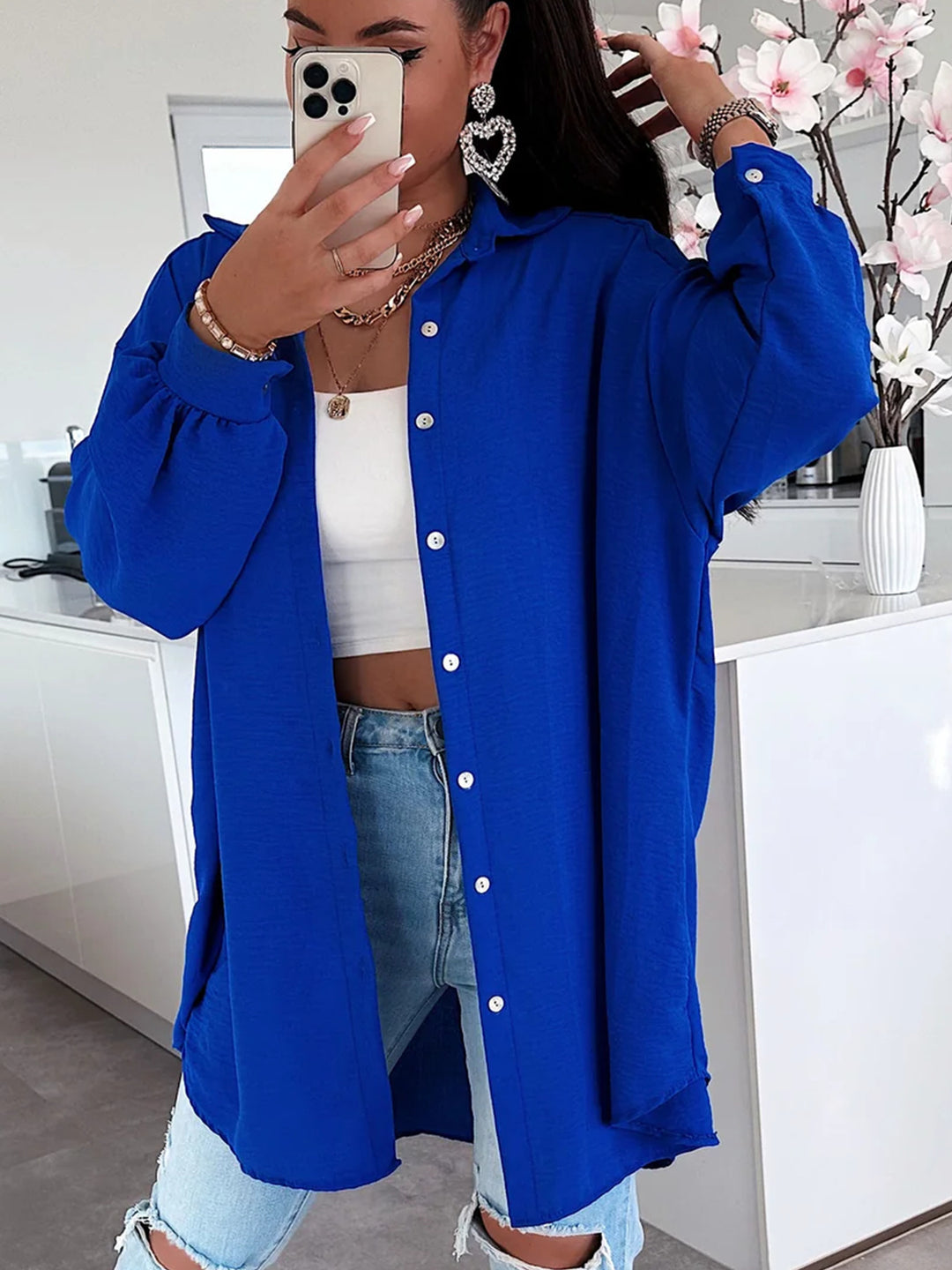 Damen Übergröße Hemdbluse EB