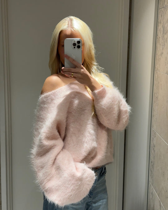 Damen Mohair-Mix Pullover mit Weichem Stoff & Oversized-Ärmeln | EB