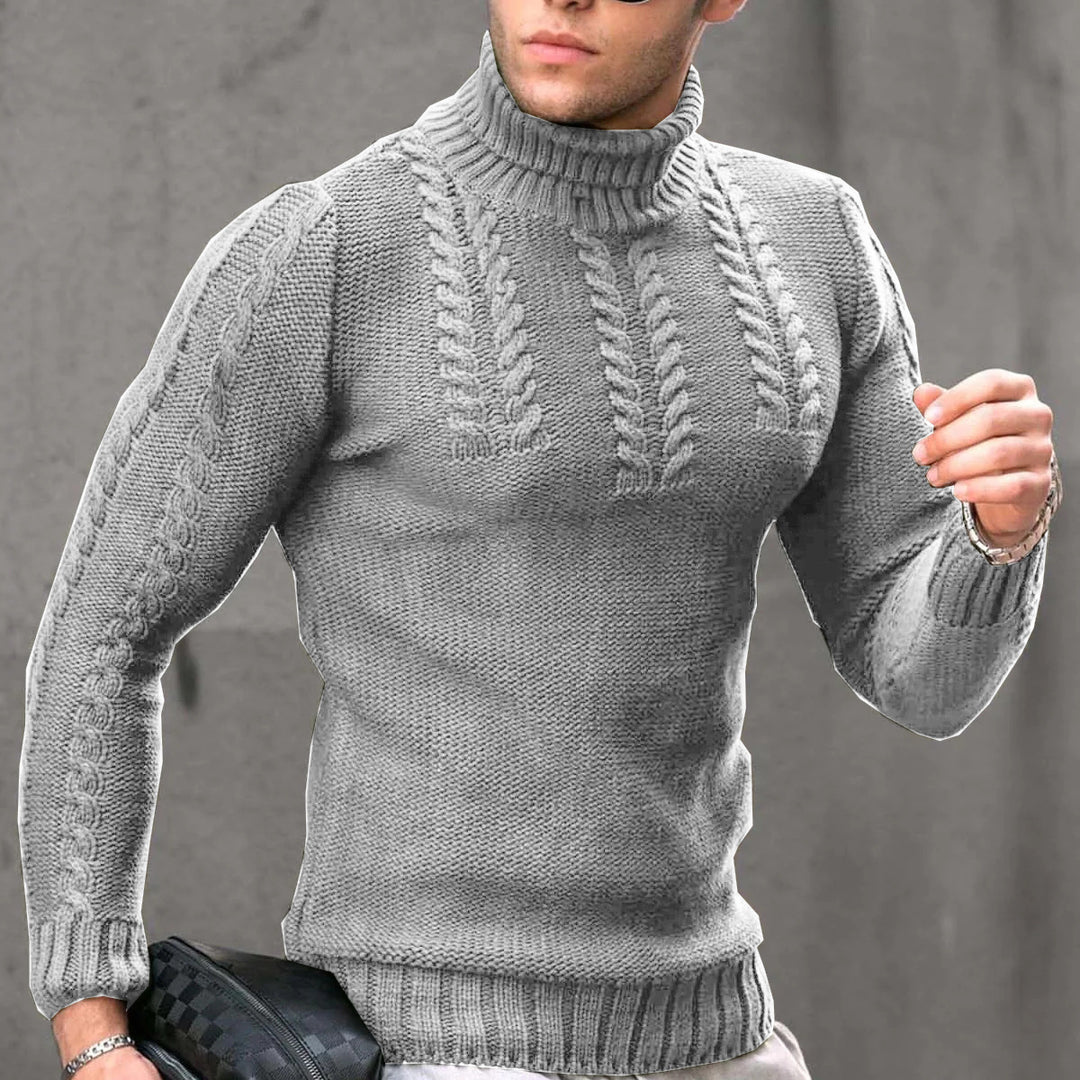 Herren Strickpullover mit hochstehendem Kragen EB