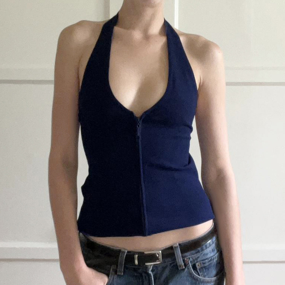 DamenZip-Top mit tiefem V-Ausschnitt und Racerback EB