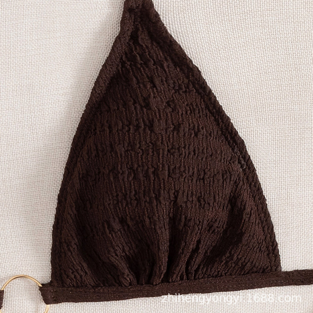 Damen Triangel-Bikini mit goldenen Kettenverzierungen EB