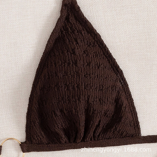 Damen Triangel-Bikini mit goldenen Kettenverzierungen EB