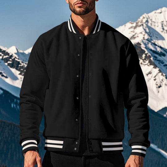 Herren nan stylische College-Varistyjacke mit geripptem Kragen, elastischen Bündchen und wärmender Thermowattierung EB