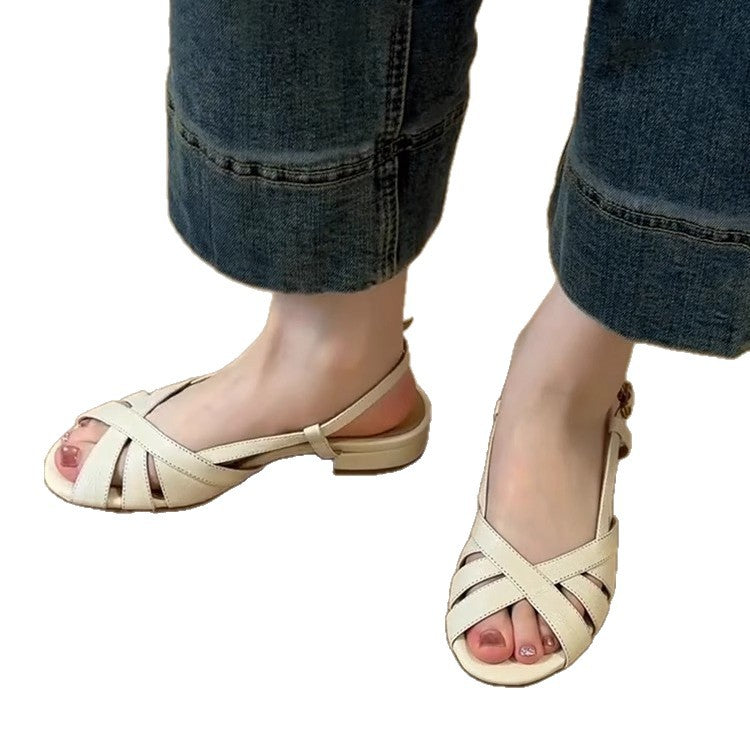 Damen Sandalen mit elegantem Kreuzriemen und komfortablem Fußbett EB