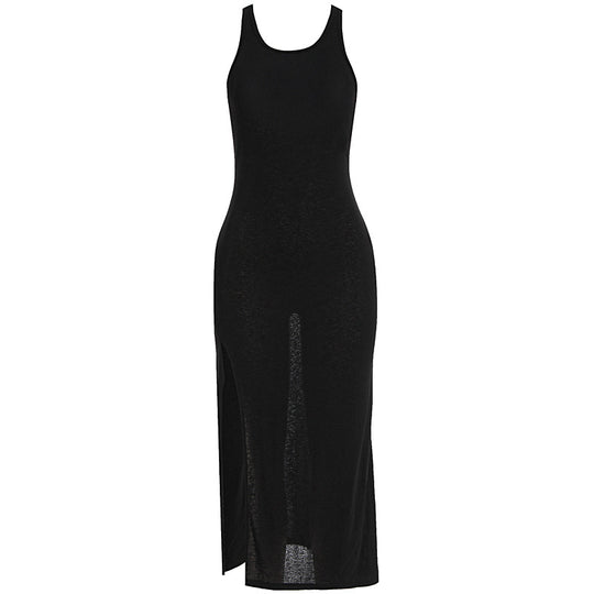 Damen figurbetontes Midikleid mit hohen Seitenschlitzen und Racerback EB