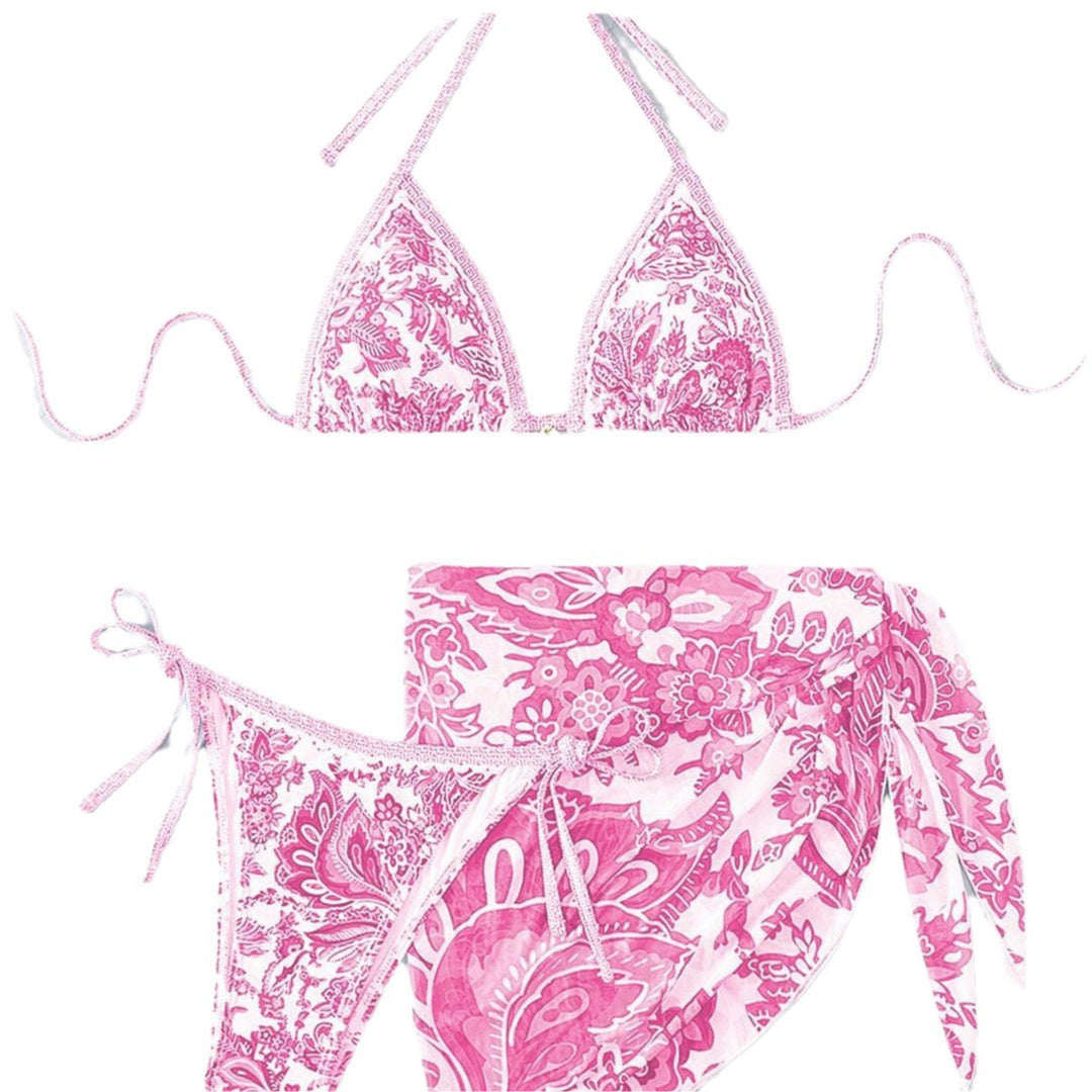 Damen Triangel-Bikini-Set mit elegantem Wickelrock EB