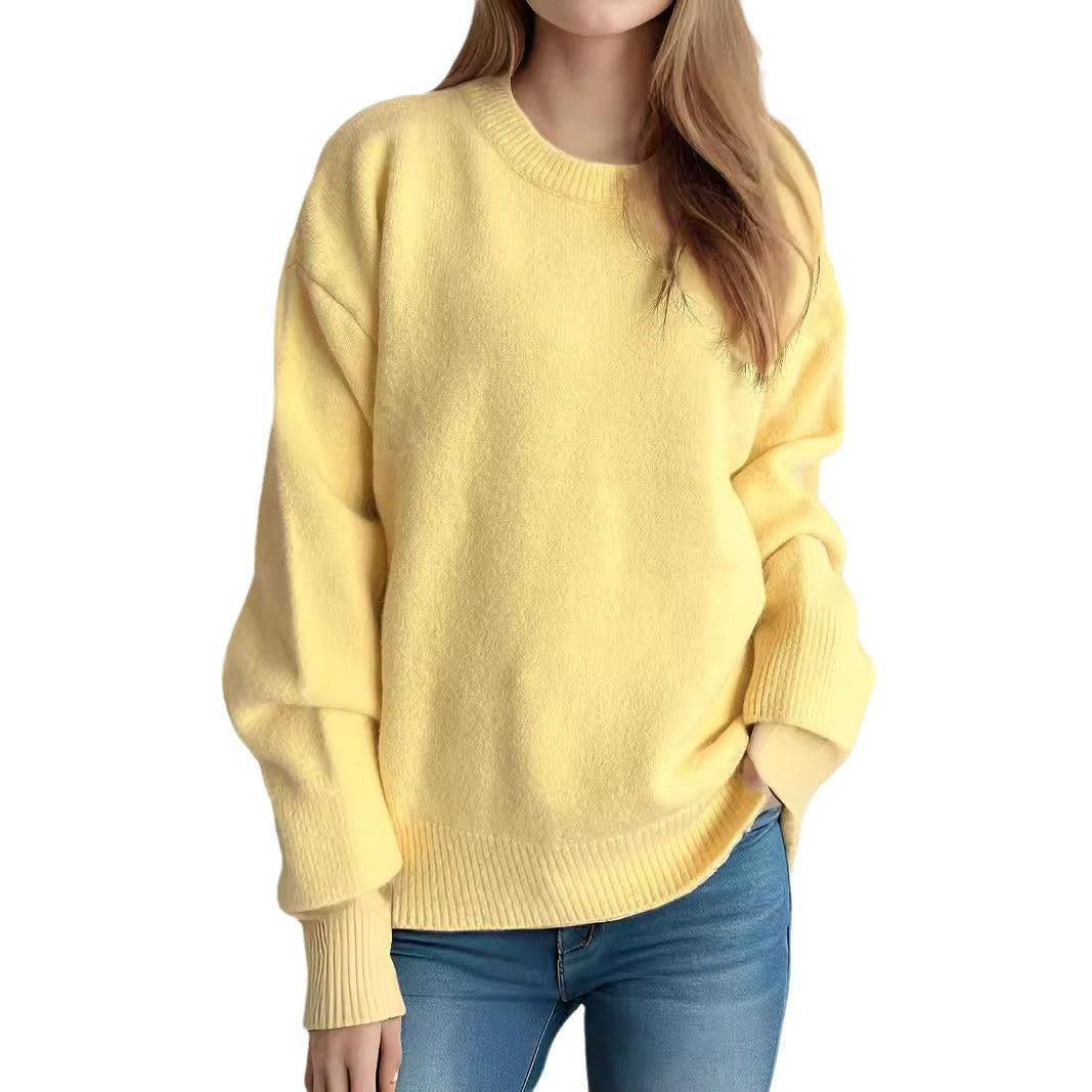 Damen lässiger Strickpullover mit weitem Schnitt und maximalem Komfort EB
