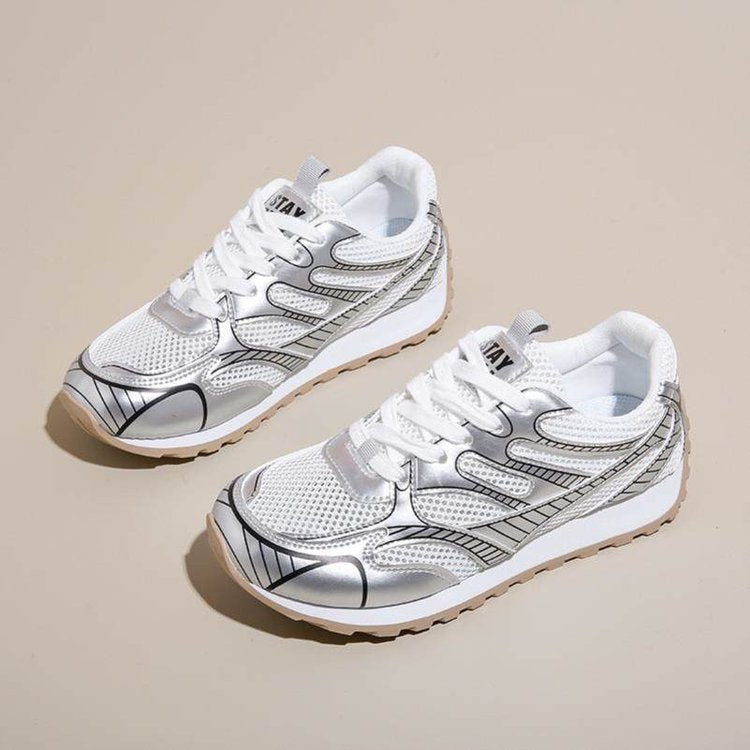 Damen Sportlich-elegante Mesh-Sneaker mit atmungsaktiver Sohle EB
