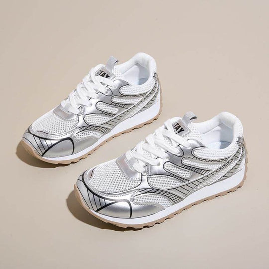 Damen Sportlich-elegante Mesh-Sneaker mit atmungsaktiver Sohle EB