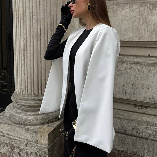 Damen Modische Blazerjacke mit weitem Schnitt und eleganten Details EB