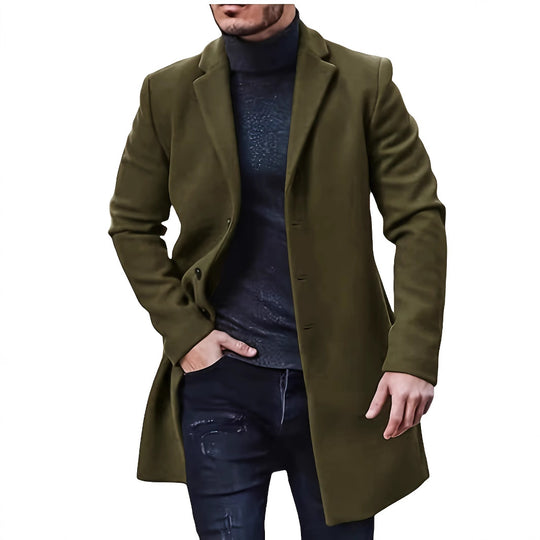 Herren eleganter Wollmantel mit schmalem Schnitt EB