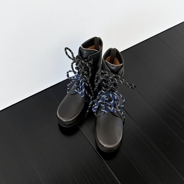 Damen Modische Schnürboots mit innovativen Zierkordeln EB