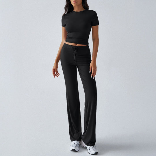 Damen Sportliches Lounge-Set mit elastischem Bund und figurbetontem Oberteil EB