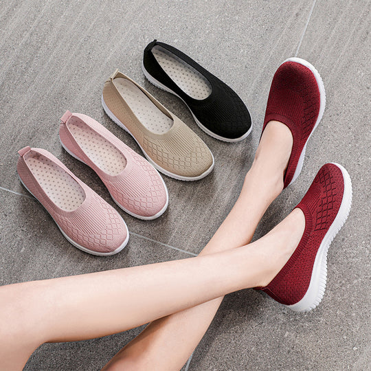 Damen Bequeme und atmungsaktive Slipper mit elastischem Bündchen EB