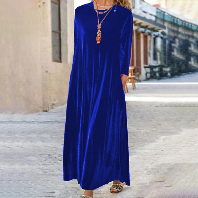 Damen Maxikleid mit elegantem Schnitt und Taschen EB