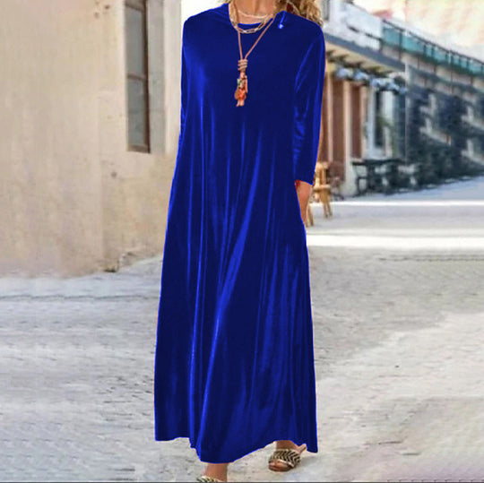 Damen Maxikleid mit elegantem Schnitt und Taschen EB