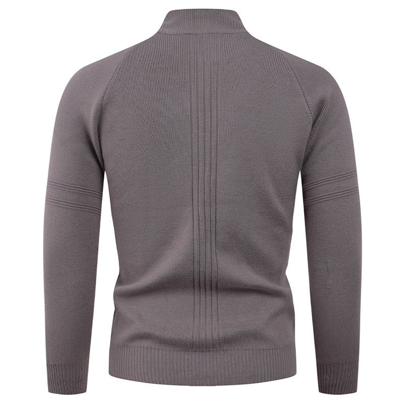 Herren Strickpullover mit modernem Reißverschluss und eleganter Struktur EB