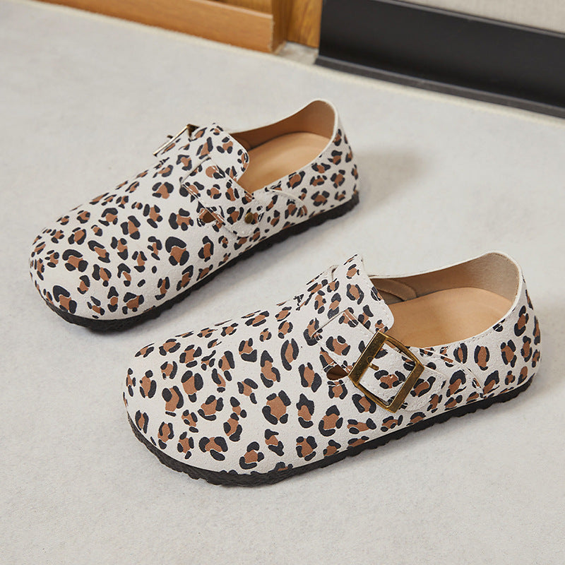 Damen Bequeme Mokassins mit originellem Leopardenmuster EB