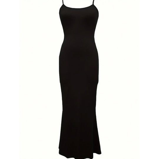 Damen figurbetontes Maxikleid mit schmalen Trägern und elegantem Schnitt EB