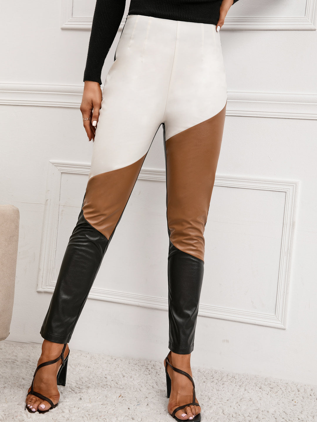Damen Hochwertige Kunstlederhose EB