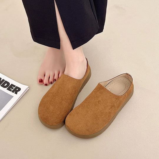 Damen rutschfeste Clogs aus weichem Veloursleder EB