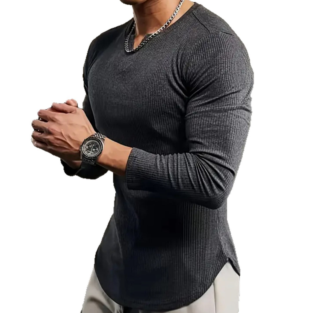 Herren Langarmshirt mit innovativer Rippstruktur EB
