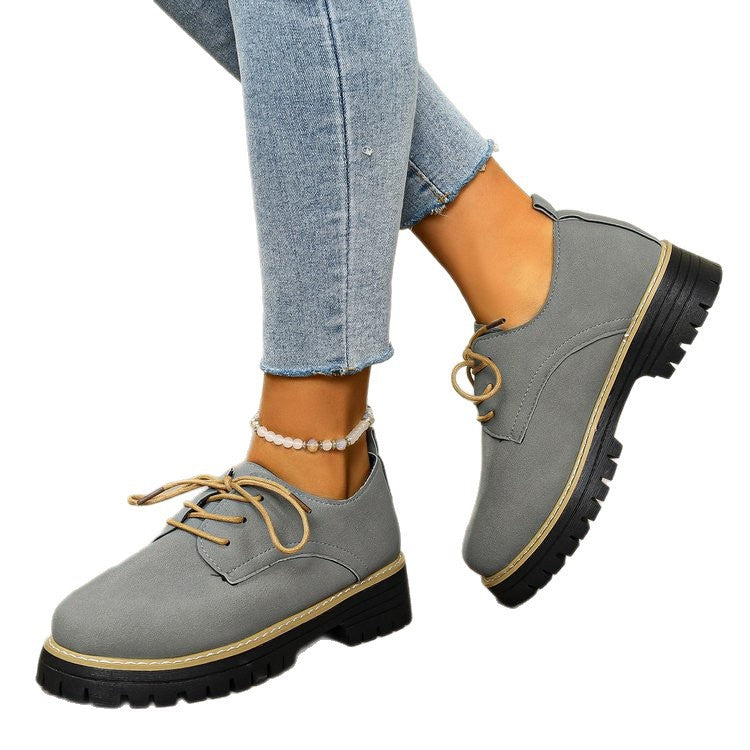 Damen Schnürschuhe mit robuster Laufsohle und modischem Obermaterial EB