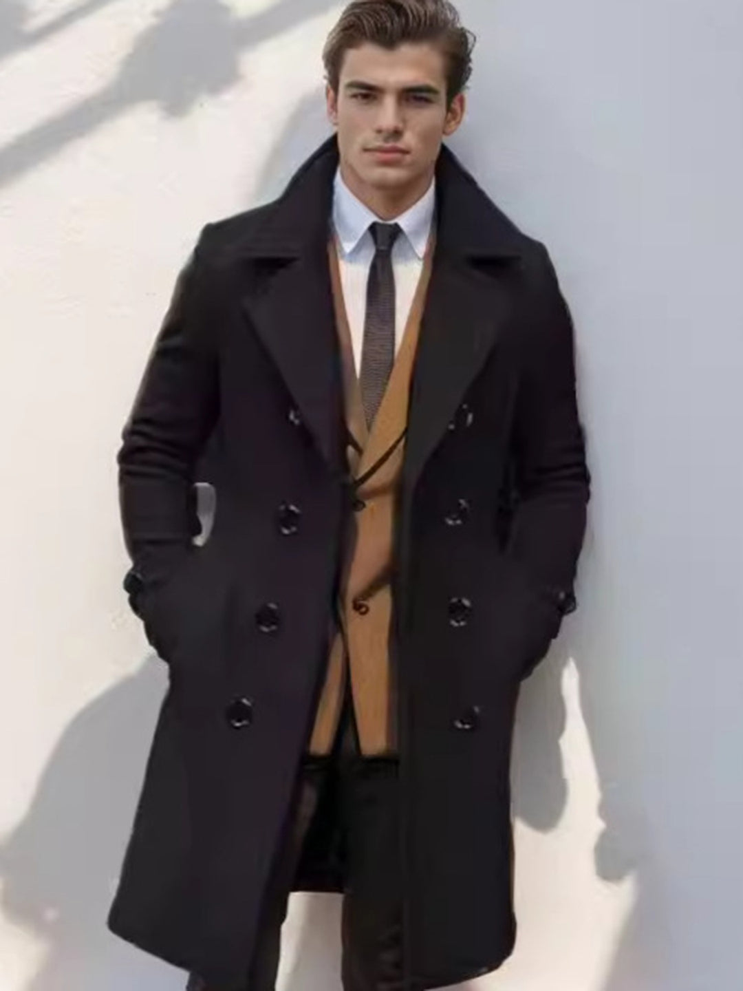 Herren eleganter Woll-Mantel EB
