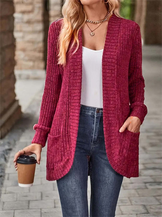 Damen Strickjacke mit lässigem Schnitt und praktischen Taschen EB