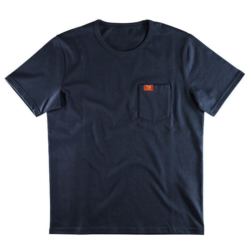 Herren nan Singlejersey-Kurzarmshirt mit aufgesetzter Brusttasche, verstärkten Nähten und Rundhalsausschnitt EB