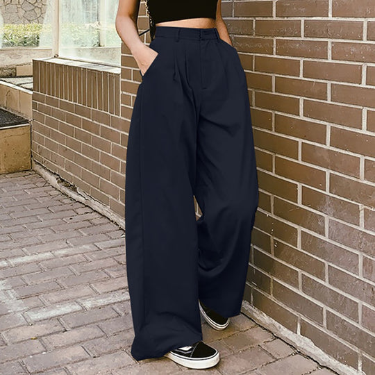 Damen Hochtaillierte, weite Hosen EB